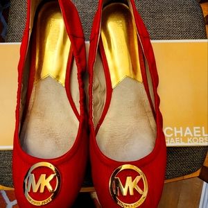 Michael Kors Fulton Ballet Flats Red Size 9